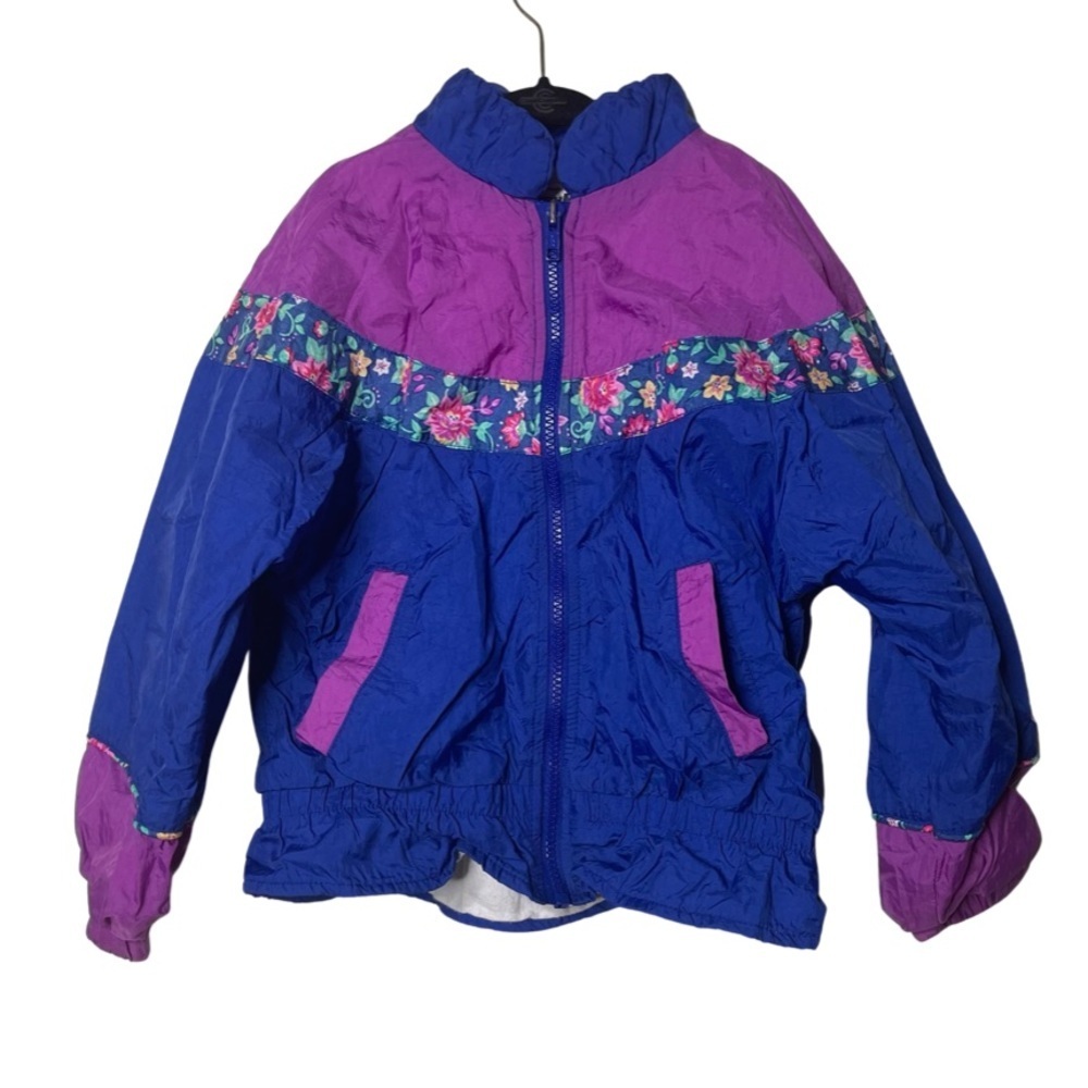 Vintage 80th OshKosh B’gosh purple blue lined nylon windbreaker size S 5